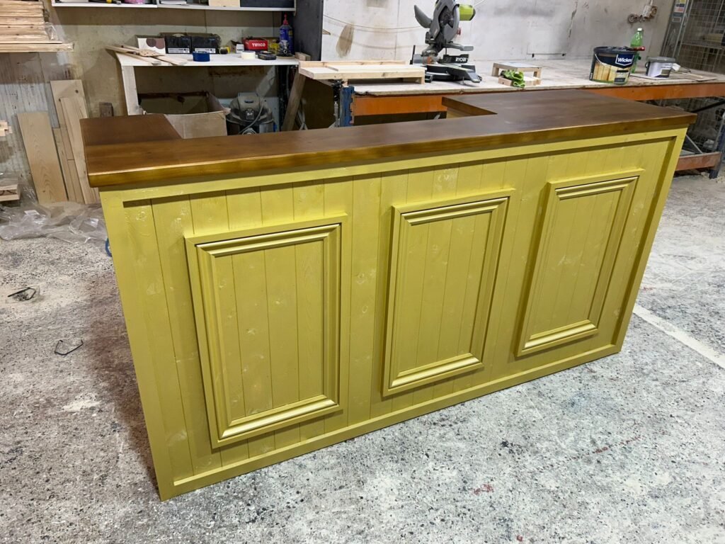elegant gold home bar for serving drinks