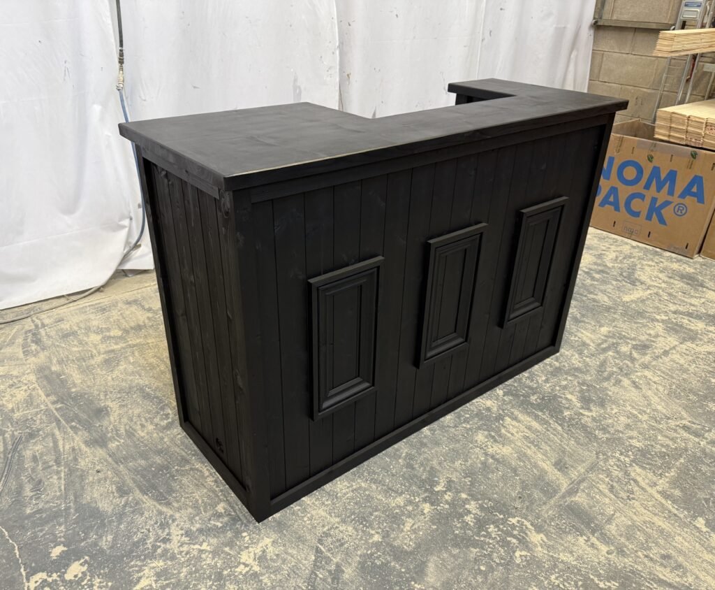 Small wooden home bar Luxe Black UK handcrafted timber