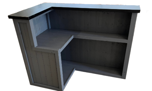 Spacious fridge compartment (47.6×46×54cm) in Black Grey Martini L-shape home bar