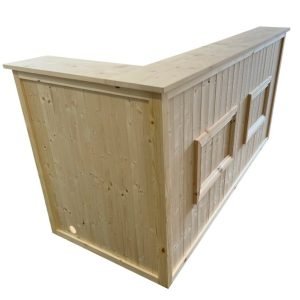 Martini Luxe L-shape home bar in corner with configurable return and fridge compartment