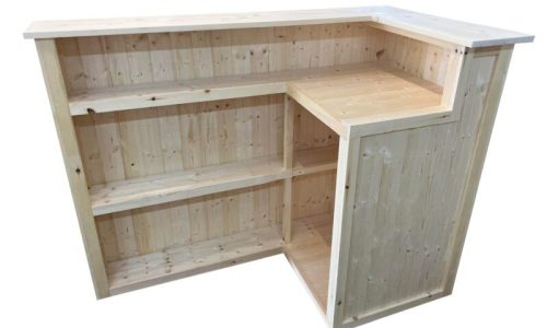 Mojito home bar Max L-shape 140x80 with extra shelf UK handcrafted timber