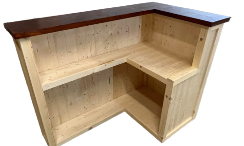 Espresso Natural L-shape Martini home bar in corner with configurable return and fridge compartment visible