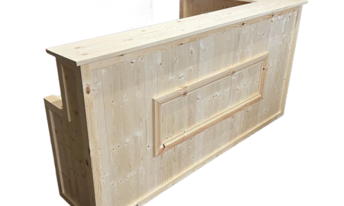 L-shape Long Island Luxe home bar with deep back bar shelving