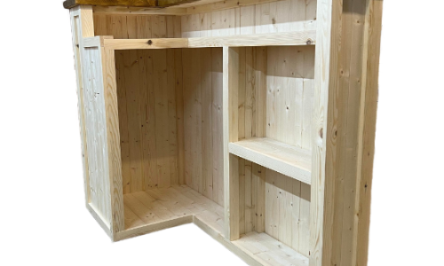 Espresso Natural L-shape Mojito home bar in corner with configurable return and fridge compartment