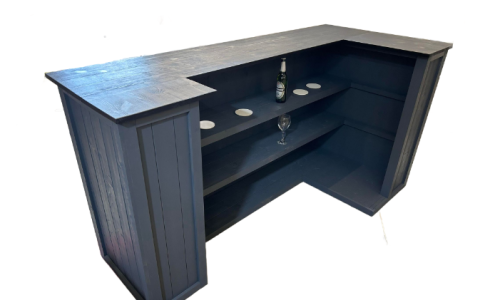 Black Grey Mimosa home bar with customisable fridge/keg compartment visible