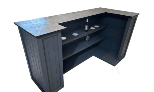 Black Grey Mimosa home bar with customisable fridge/keg compartment visible