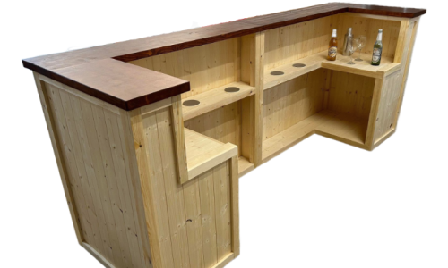 Epic 270cm Cuba Libre home bar with extensive shelving and dual fridge compartments