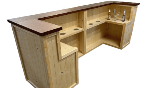 Epic 270cm Cuba Libre home bar with extensive shelving and dual fridge compartments