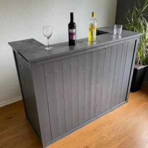 grey u shape bar for liv ing room, man cave, garden