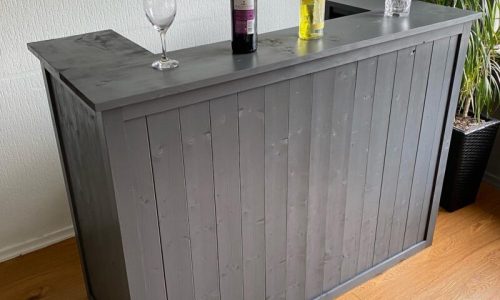 grey u shape bar for liv ing room, man cave, garden
