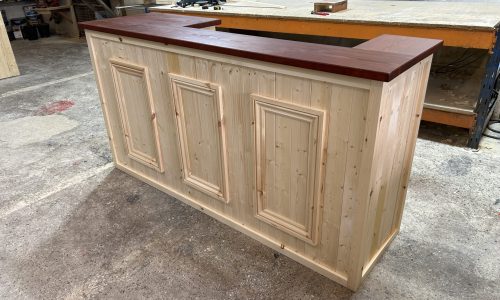 Mahogany Natural Old Fashioned home bar with customisable fridge compartment