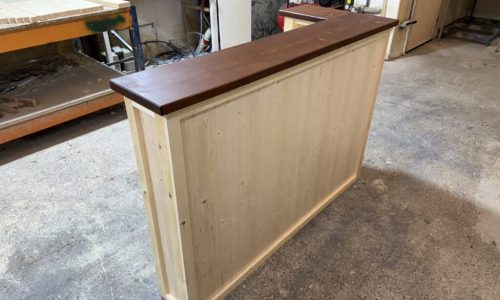 Margarita home bar Espresso Natural L-shape 140x60 UK handcrafted timber