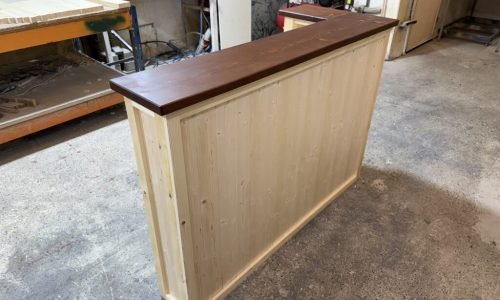 Margarita home bar Espresso Natural L-shape 140x60 UK handcrafted timber