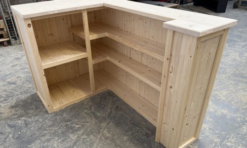 corner home bar built in mini fridge compartment