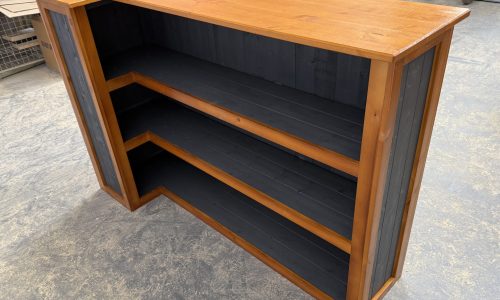 Satin Edge Grey Margarita home bar with configurable return and shelving