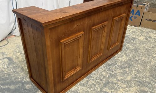Smooth Luxe Satin painted finish on handcrafted Old Fashioned home bar