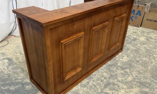 Smooth Luxe Satin painted finish on handcrafted Old Fashioned home bar