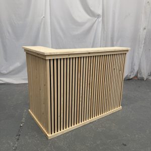 Martini home bar Groove L-shape 140x80 with trendy acoustic panel effect slats UK handcrafted