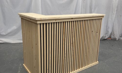 Martini home bar Groove L-shape 140x80 with trendy acoustic panel effect slats UK handcrafted
