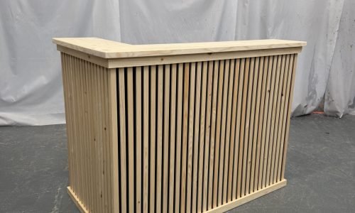 Martini home bar Groove L-shape 140x80 with trendy acoustic panel effect slats UK handcrafted