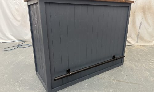u shape compact home bar with powder coated foot rail