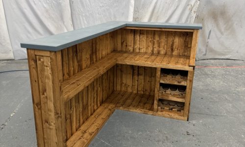 Integrated fridge compartment and wine rack holding 9 bottles on Slate Satin Cellar Martini home bar