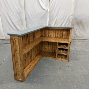 Integrated fridge compartment and wine rack holding 9 bottles on Slate Satin Cellar Martini home bar