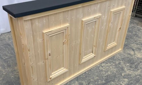 Luxe Slate Natural L-shape Martini home bar in corner with configurable return and fridge compartment