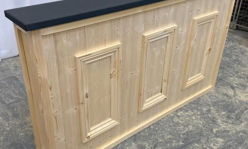 Luxe Slate Natural L-shape Martini home bar in corner with configurable return and fridge compartment