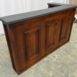 Elegant corner entertaining with Luxe Slate Espresso Martini 180x80 L-shape home bar