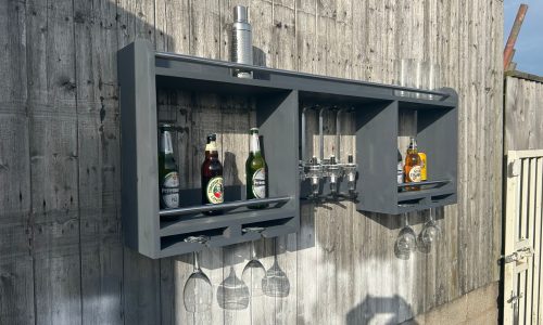 Grey Daiquiri floating shelf mounted on walln for drinks