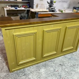 elegant gold home bar for serving drinks