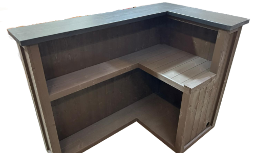 Spacious fridge compartment in Black Brown Martini L-shape home bar