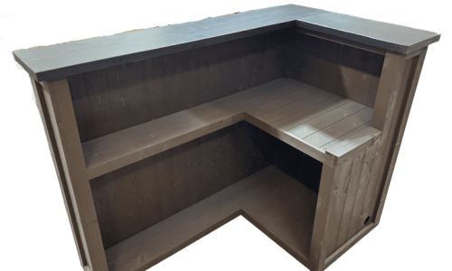 Spacious fridge compartment in Black Brown Martini L-shape home bar