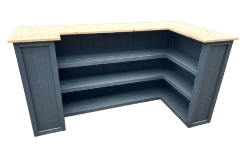 Natural Grey Negroni home bar with customisable layout and deep shelving