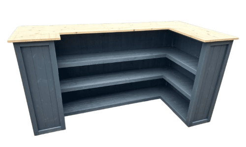 Natural Grey Negroni home bar with customisable layout and deep shelving