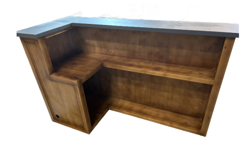 Slate Walnut Martini home bar with configurable return and fridge compartment visible