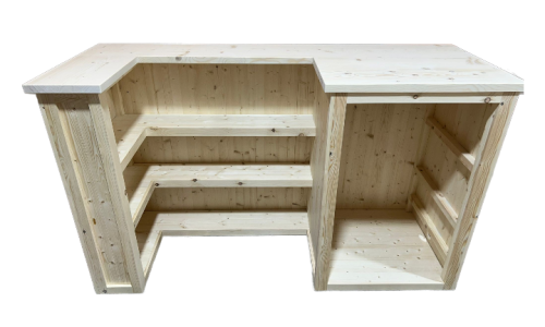 Old Fashioned home bar with customisable fridge compartment and shelving