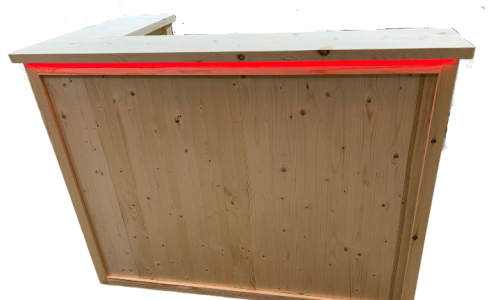 Martini home bar Lumi L-shape 140x80 with LED lights and premium finish UK handcrafted