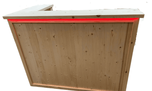 Martini home bar Lumi L-shape 140x80 with LED lights and premium finish UK handcrafted