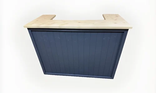 Natural Grey Rum Punch home bar with deep back shelving visible